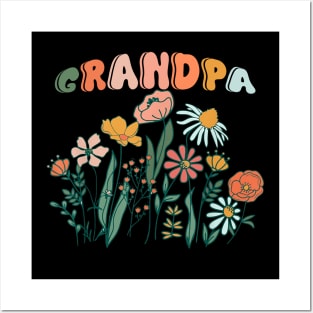 New GRANDPA Wildflower First Birthday Baby Shower Posters and Art